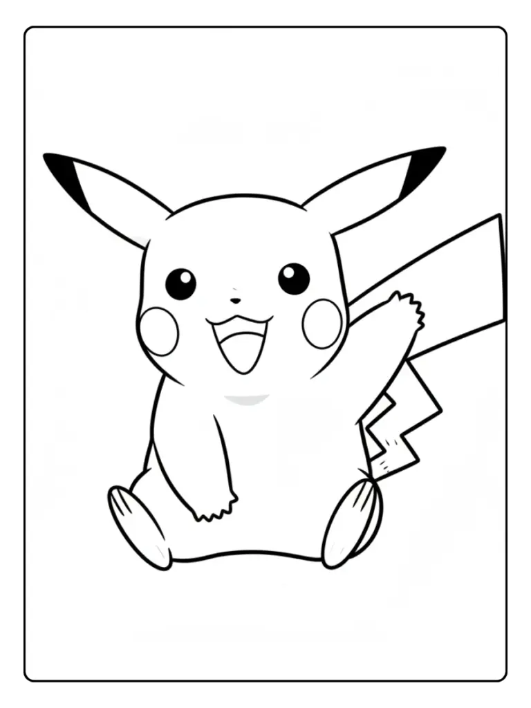 Disegni da colorare Pikachu che saluta