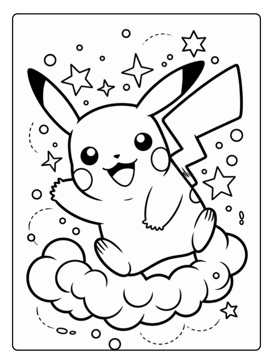 Disegni da colorare Pikachu chibi