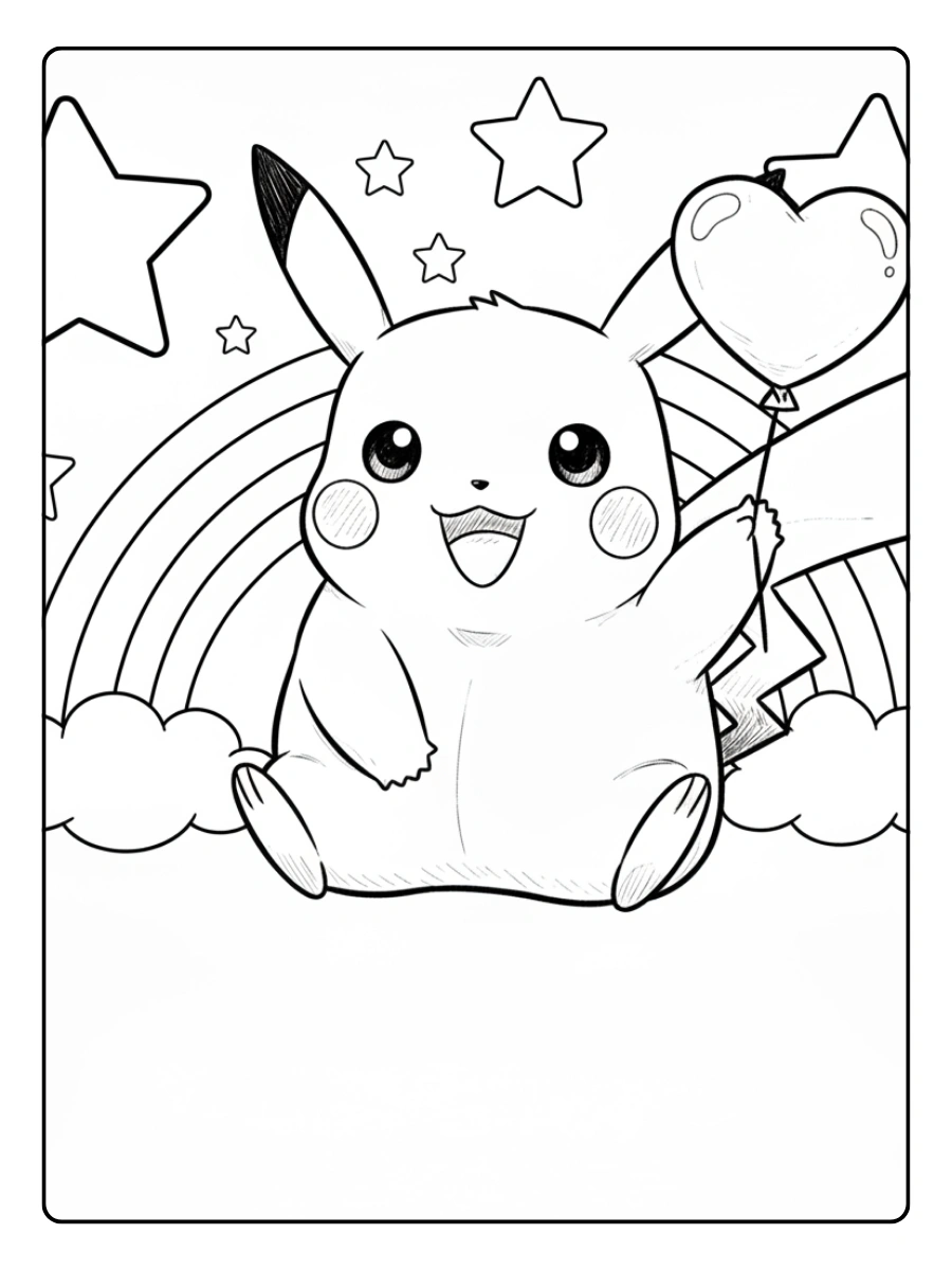 Disegni da colorare Pikachu cute