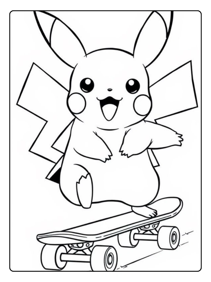 Disegni da colorare Pikachu facili da colorare