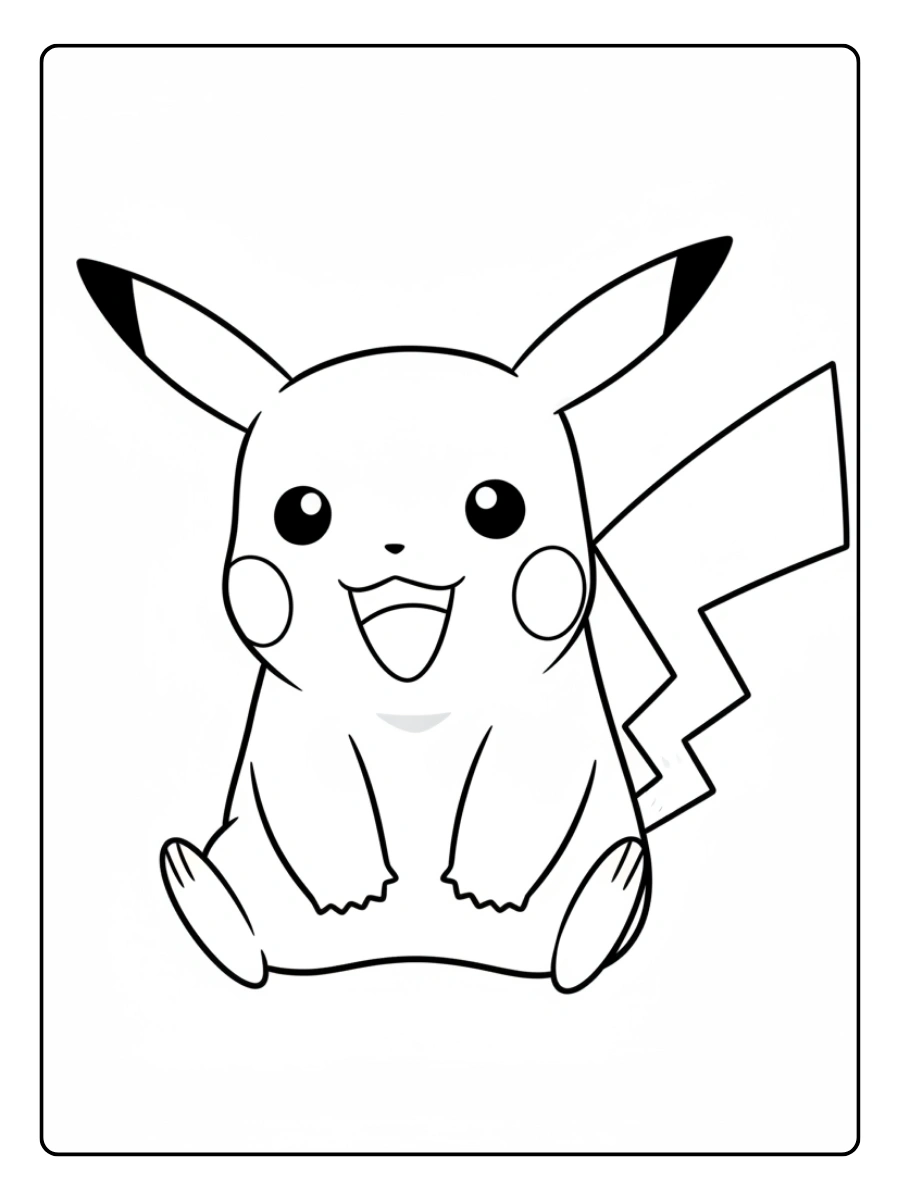 Disegni da colorare Pikachu facili da disegnare