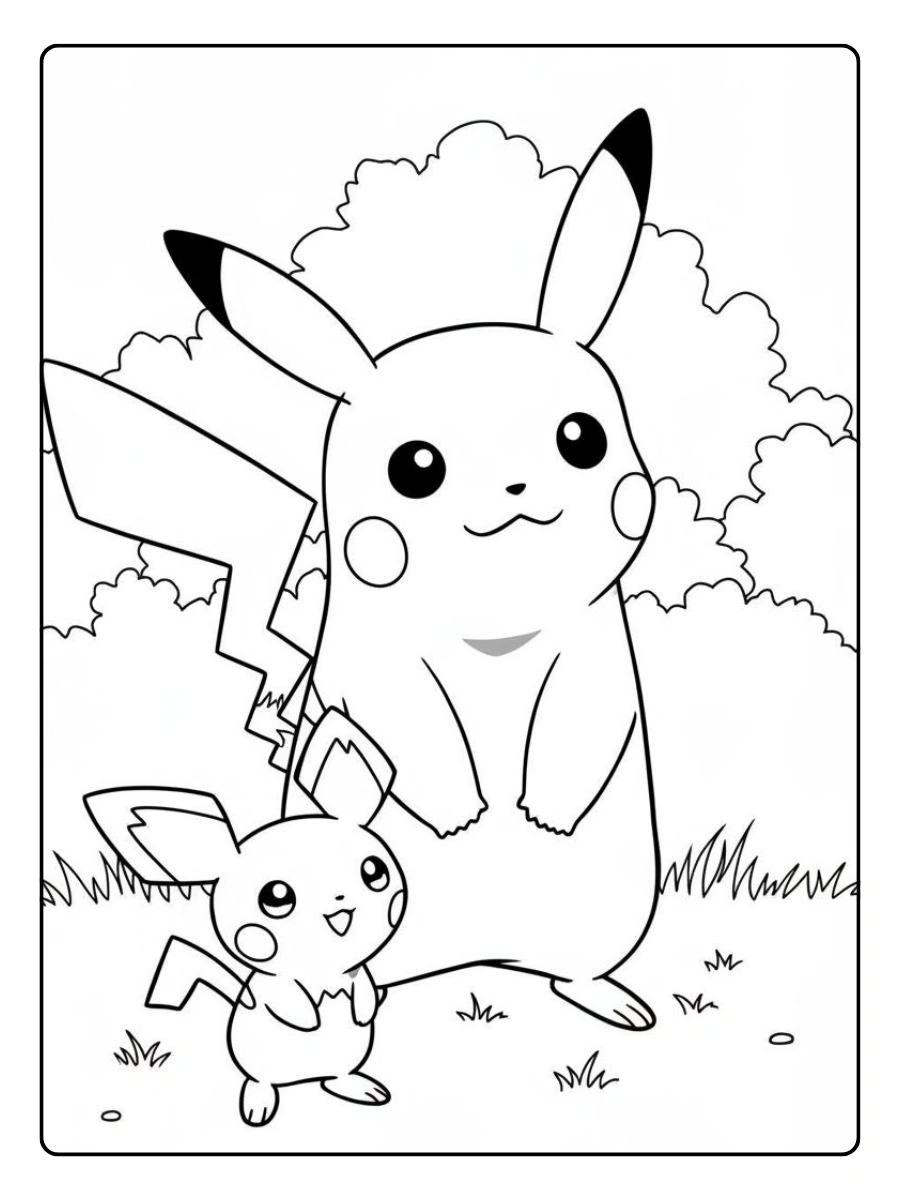 Disegni da colorare Pikachu per bambini piccoli
