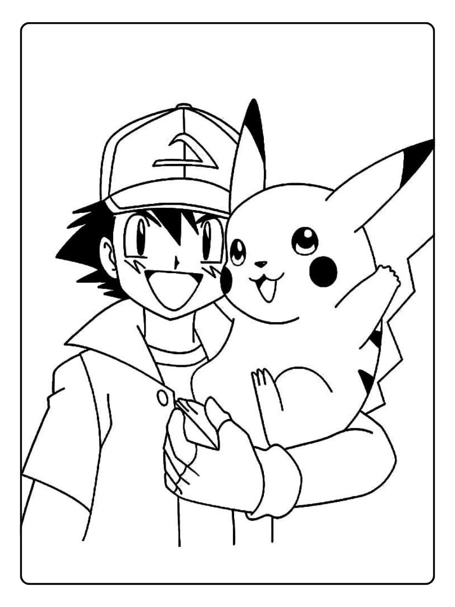 Disegni da colorare Pikachu stile kawaii