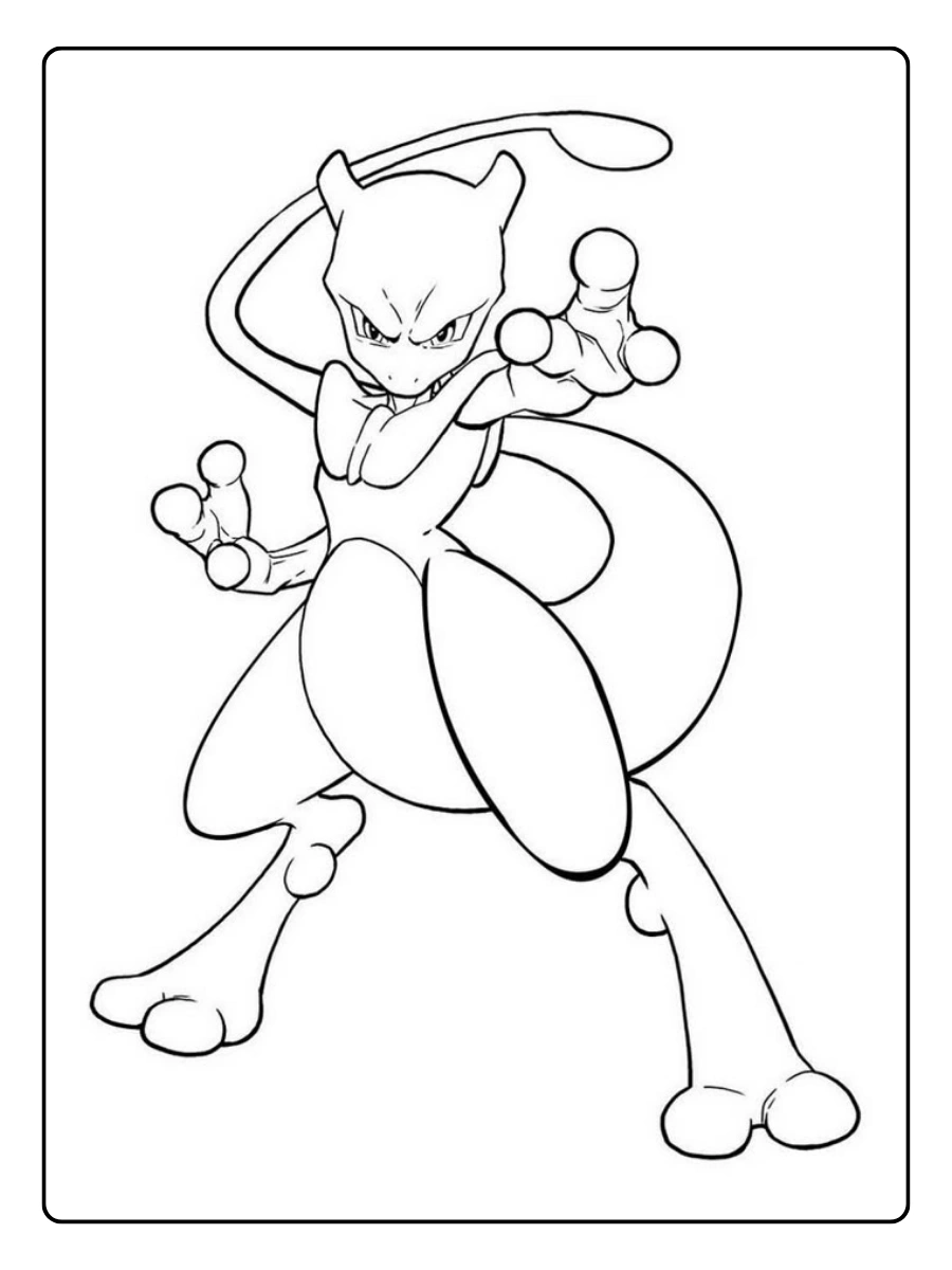 Disegni da colorare Pokémon Mewtwo