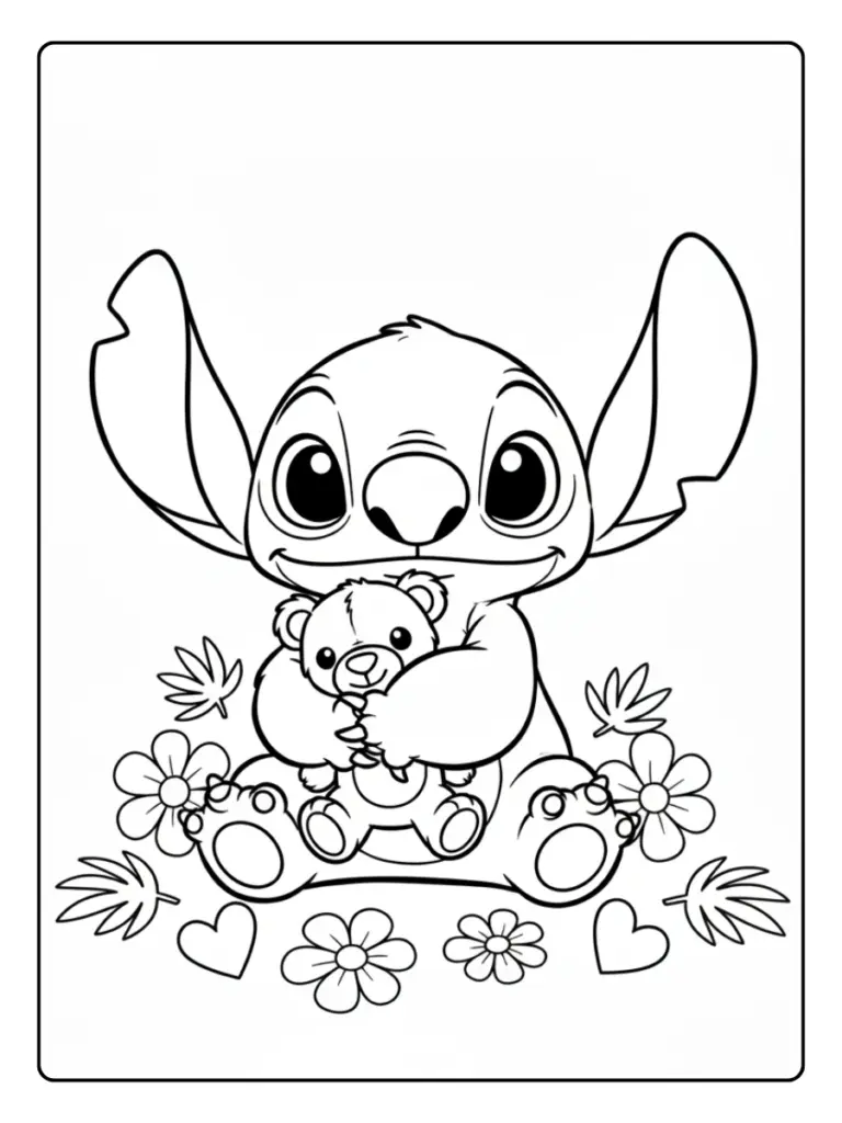 Disegni da colorare Stitch adorabile