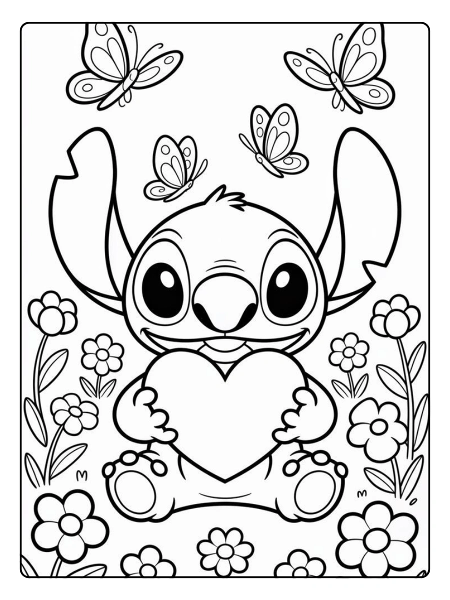 Disegni da colorare Stitch felice