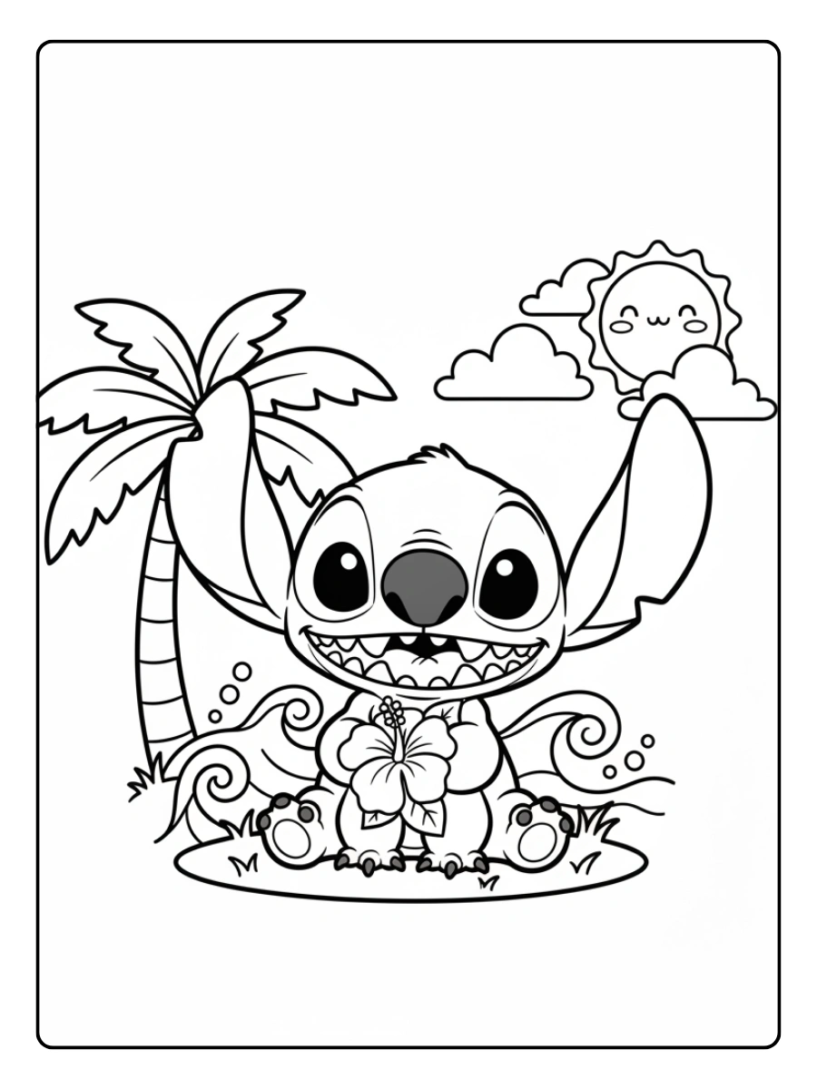 Disegni da colorare Stitch per bambini