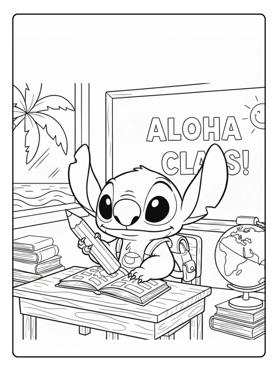 Disegni da colorare Stitch per scuola