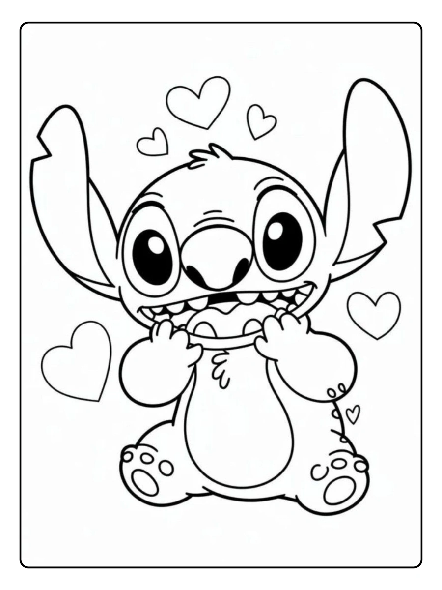 Disegni da colorare Stitch sorridente