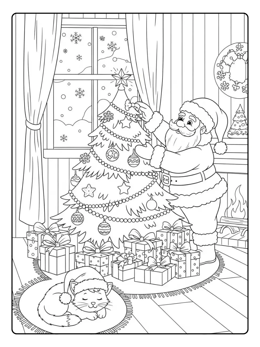 Disegni da colorare albero di Natale carino