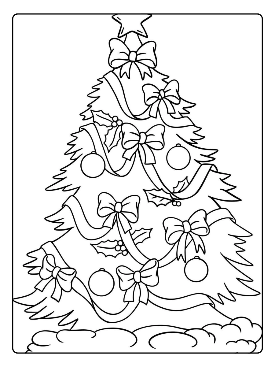 Disegni da colorare albero di Natale da stampare
