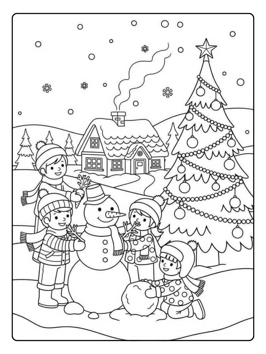 Disegni da colorare albero di Natale per asilo