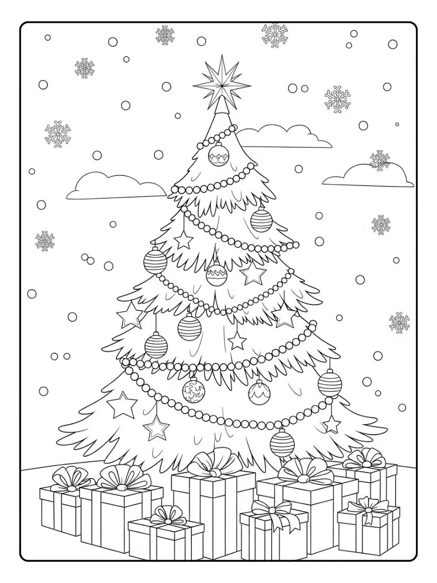 Disegni da colorare albero di Natale per scuola