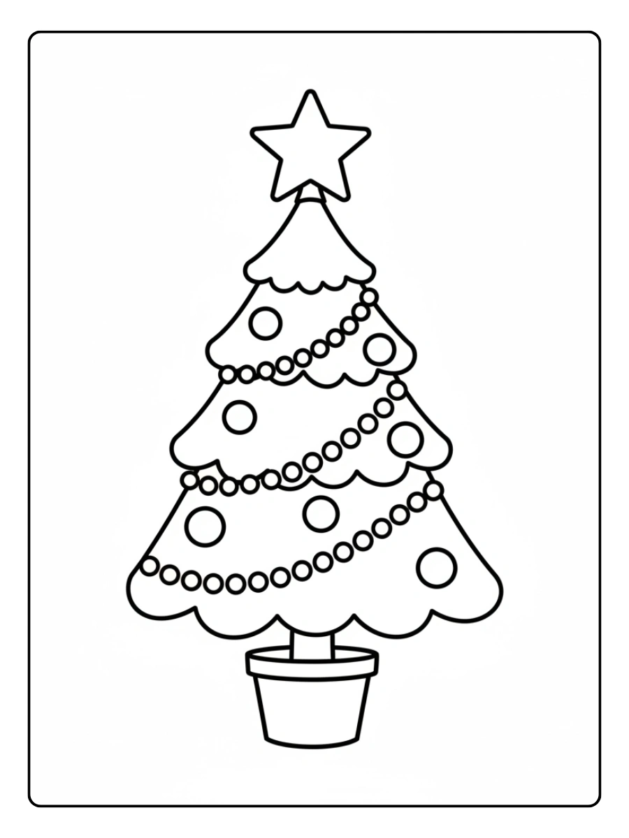 Disegni da colorare albero di Natale semplice