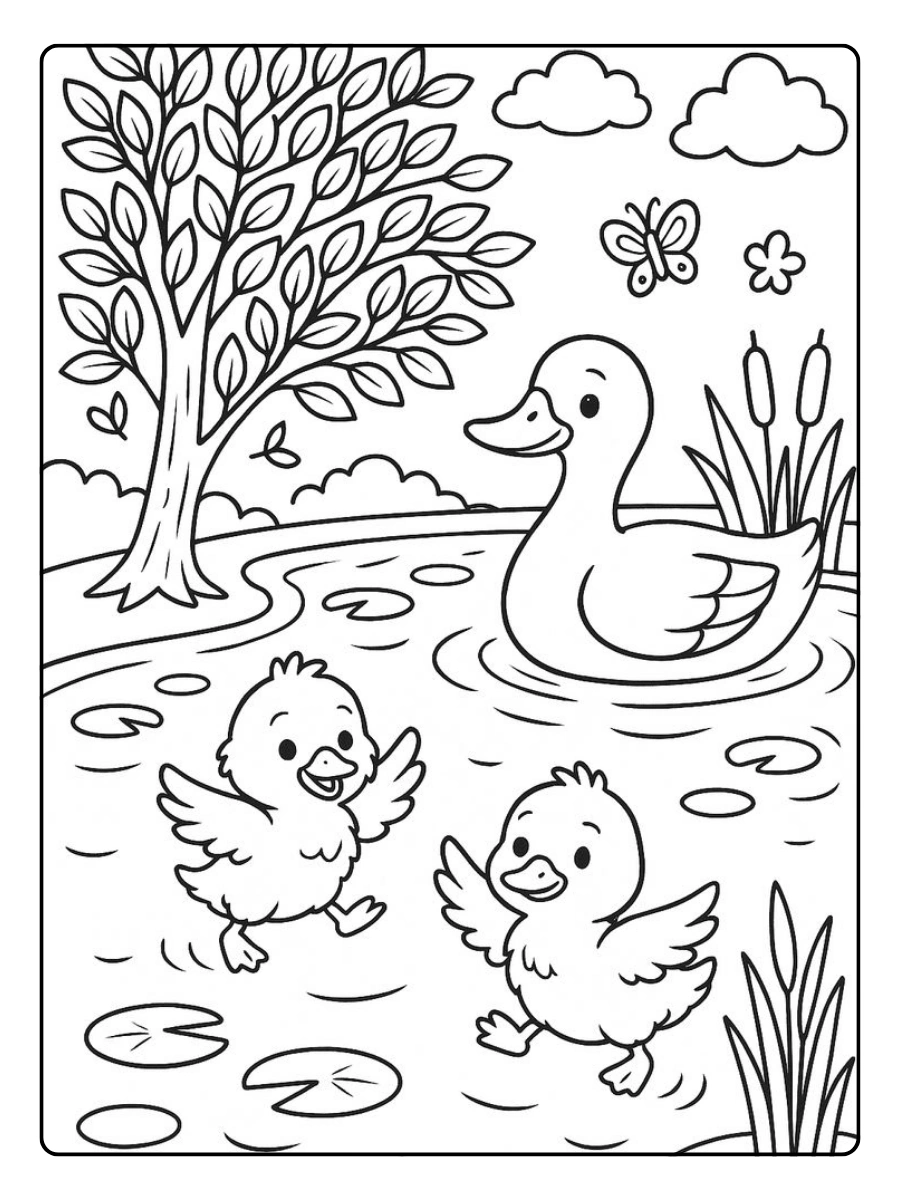 Disegni da colorare anatra che vola