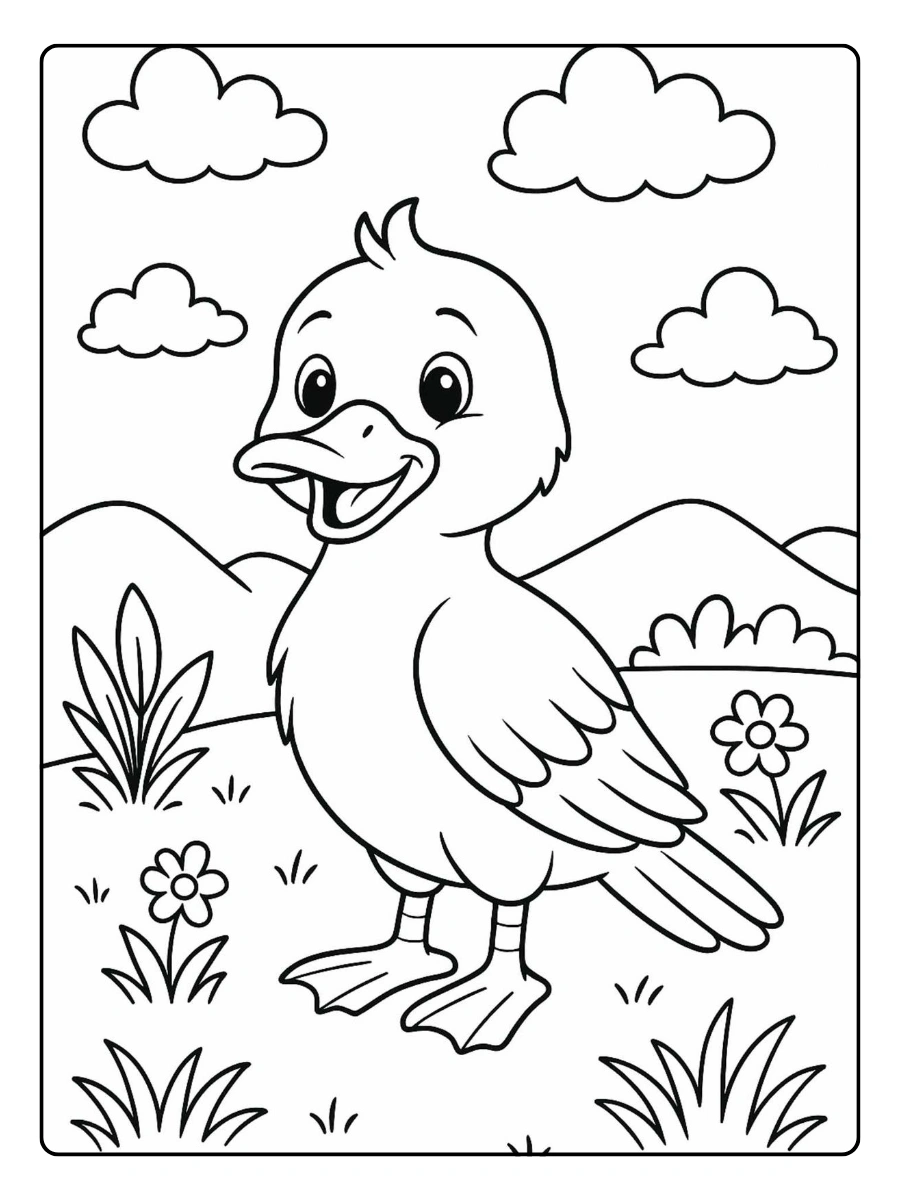 Disegni da colorare anatra con anatroccoli