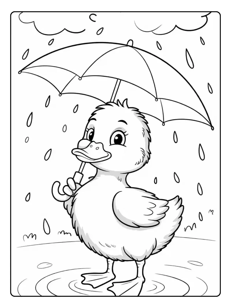 Disegni da colorare anatra per bambini piccoli