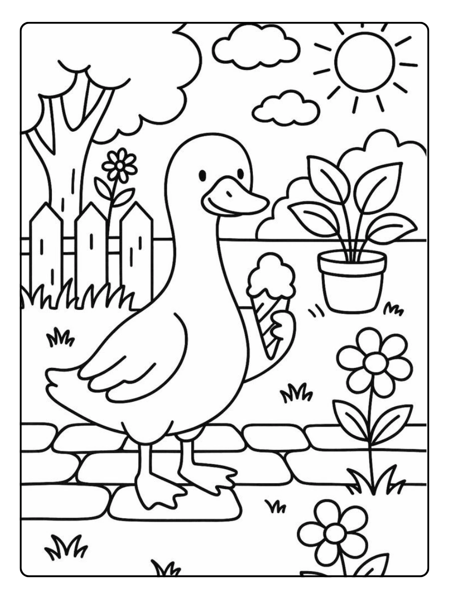 Disegni da colorare anatra per stampare gratis