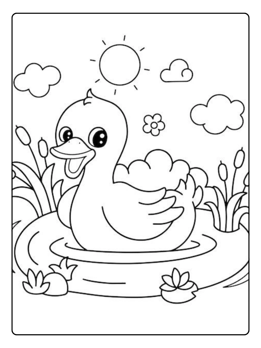 Disegni da colorare anatra sorridente