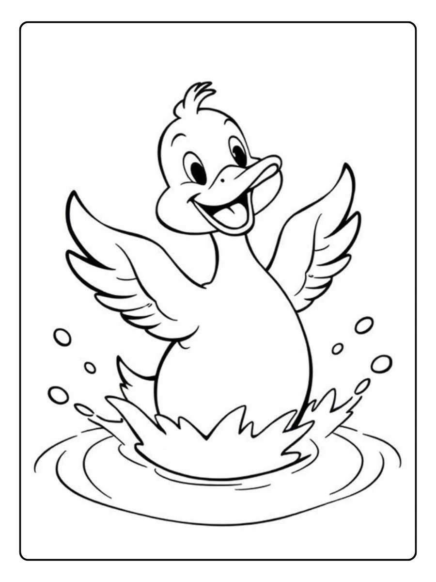 Disegni da colorare anatra stile semplice