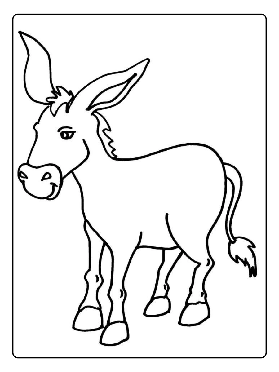 Disegni da colorare animali fattoria asino