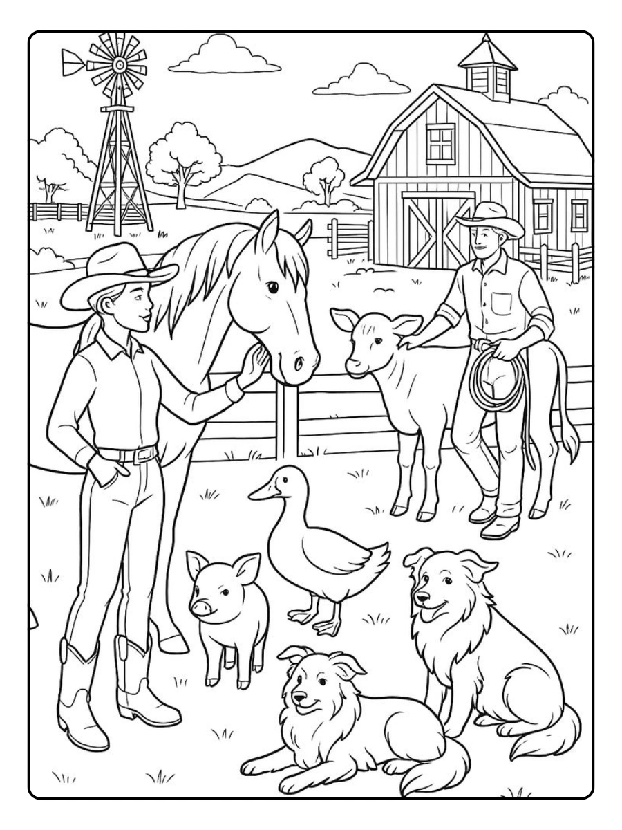 Disegni da colorare animali fattoria per attività educative