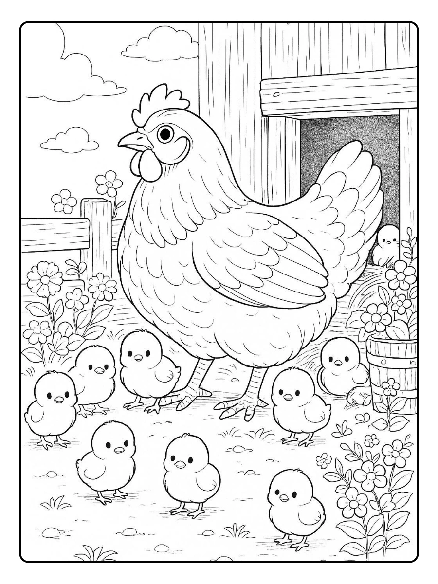 Disegni da colorare animali fattoria realistici