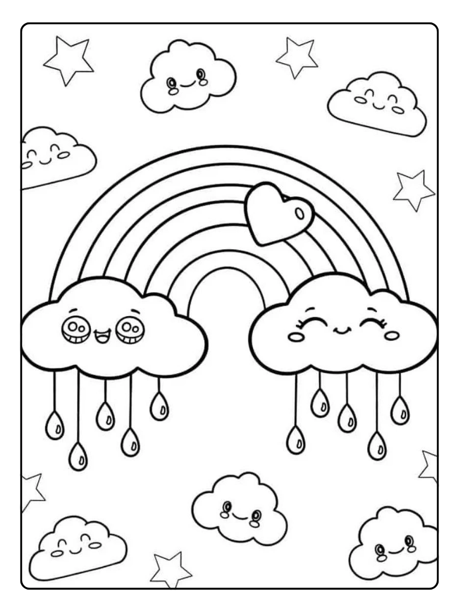 Disegni da colorare arcobaleno carini