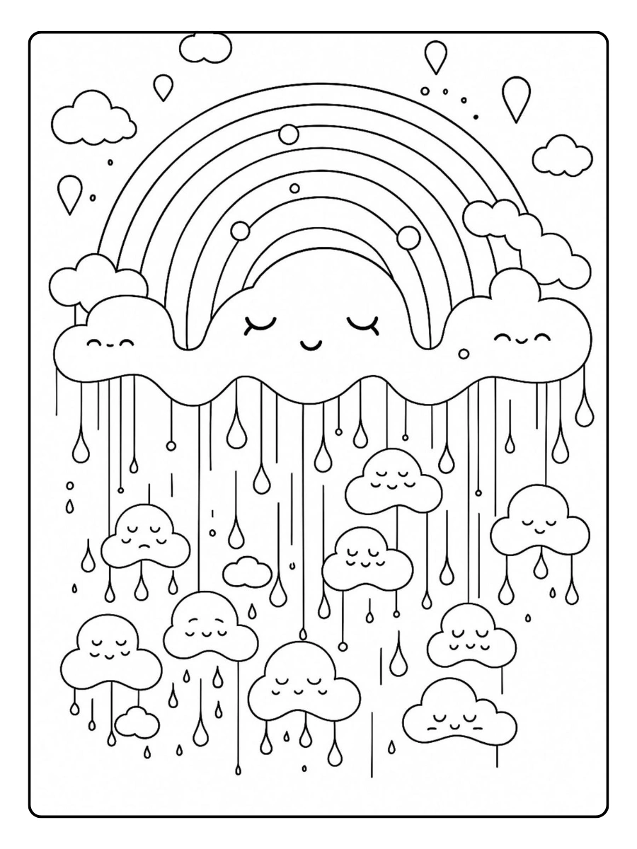 Disegni da colorare arcobaleno con animali