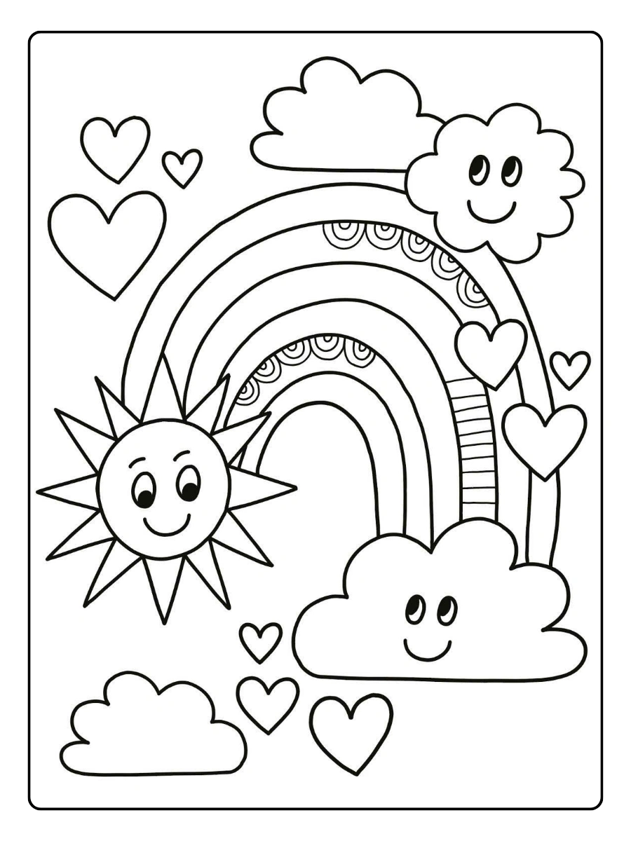 Disegni da colorare arcobaleno grandi