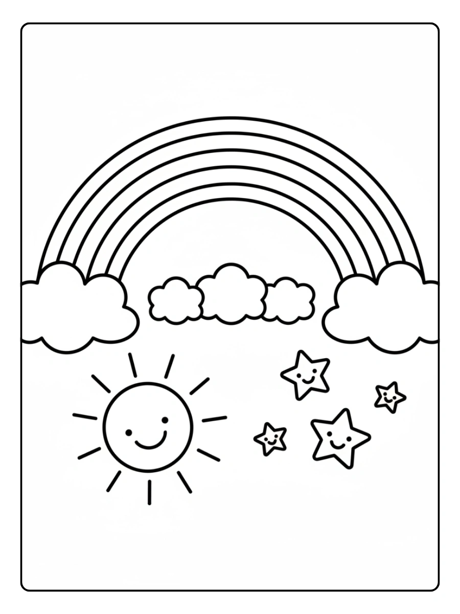 Disegni da colorare arcobaleno per bambini
