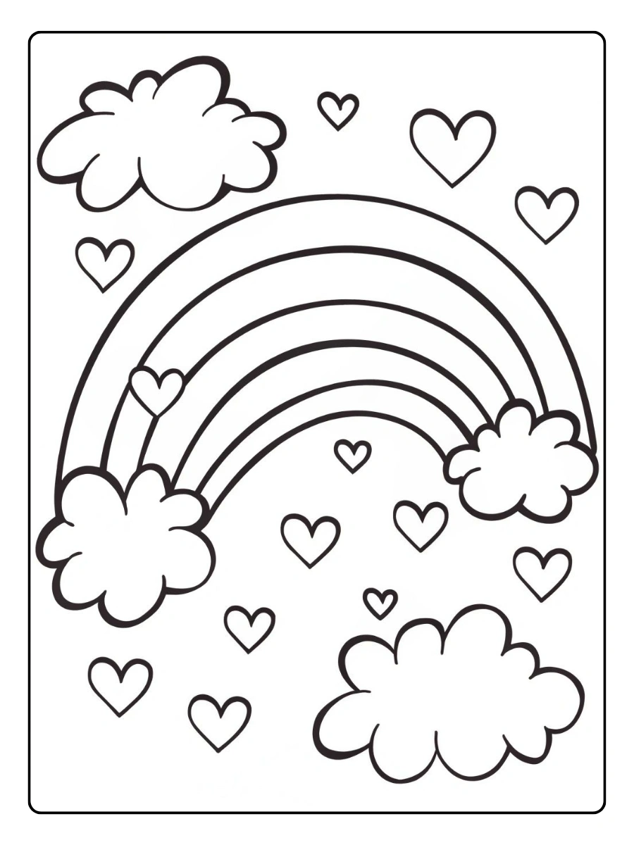 Disegni da colorare arcobaleno per la scuola