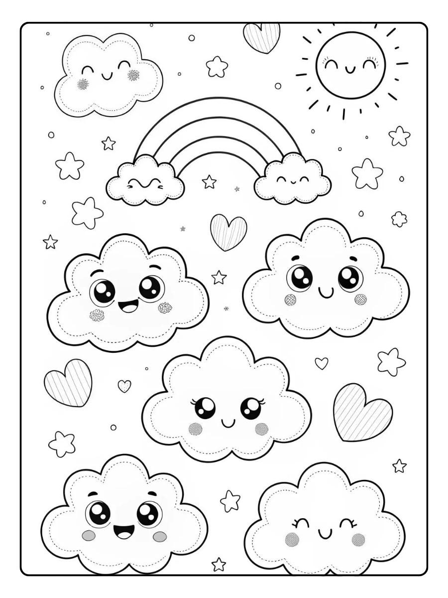 Disegni da colorare arcobaleno stampabili