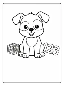 Disegni da colorare cani carini per attività educative