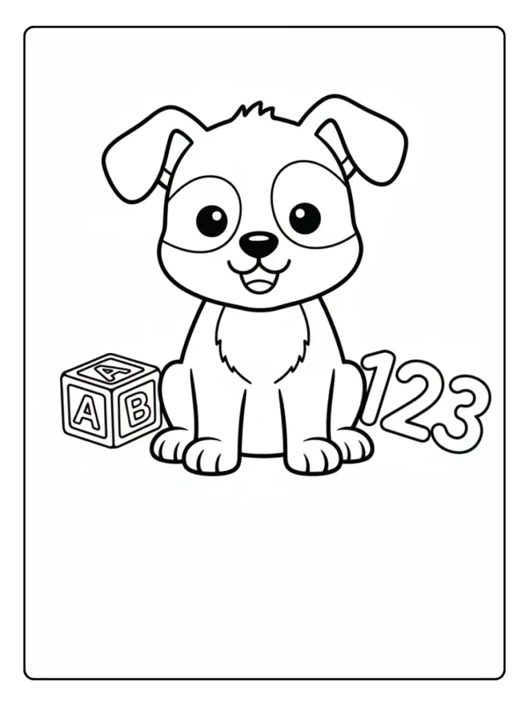 Disegni da colorare cani carini per attività educative