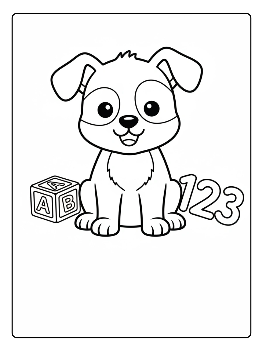 Disegni da colorare cani carini per attività educative