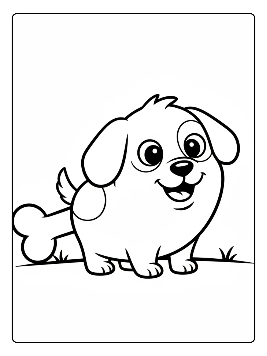 Disegni da colorare cani facili per bambini piccoli