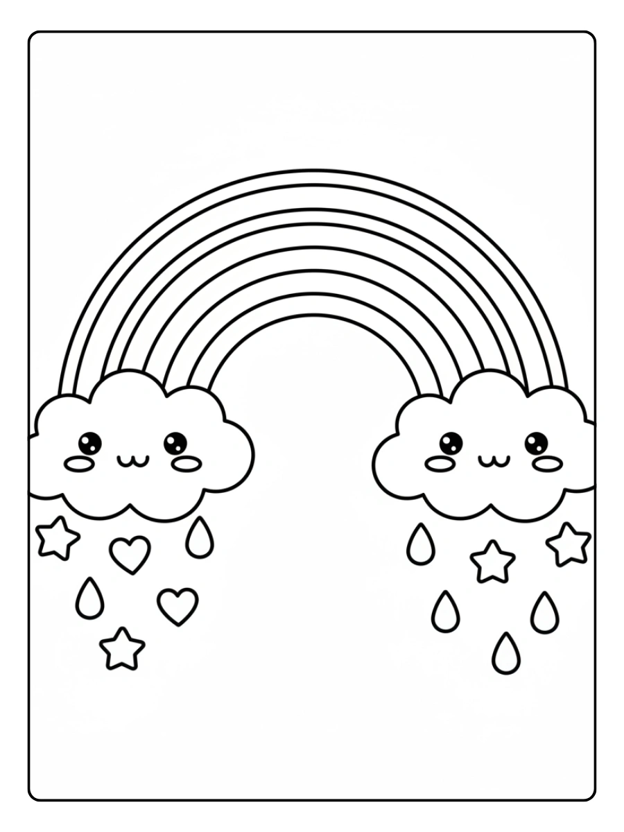 Disegni da colorare carine – arcobaleni