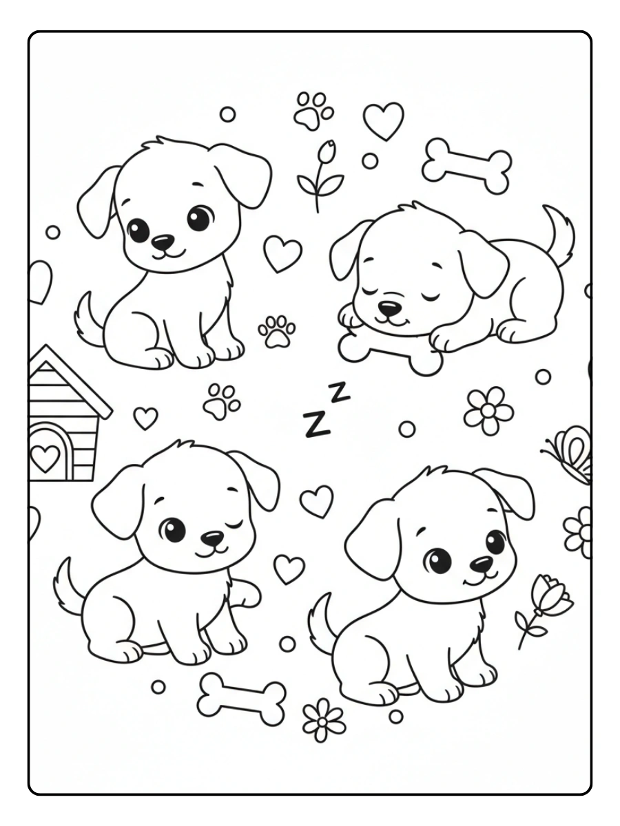 Disegni da colorare carine – cagnolini