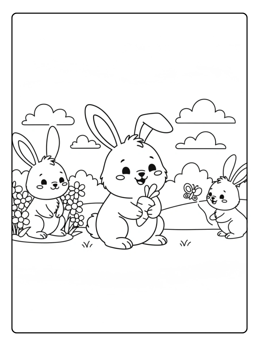 Disegni da colorare carine – coniglietti