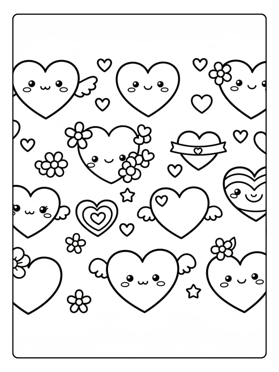 Disegni da colorare carine – cuori