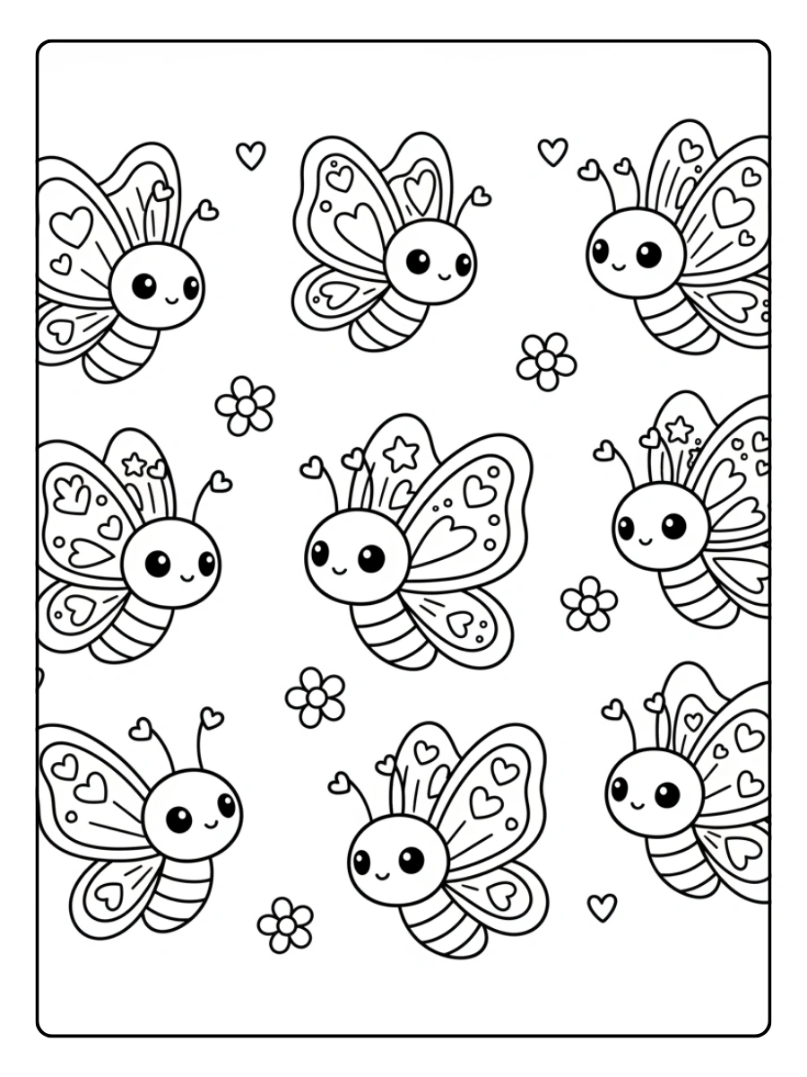 Disegni da colorare carine – farfalle