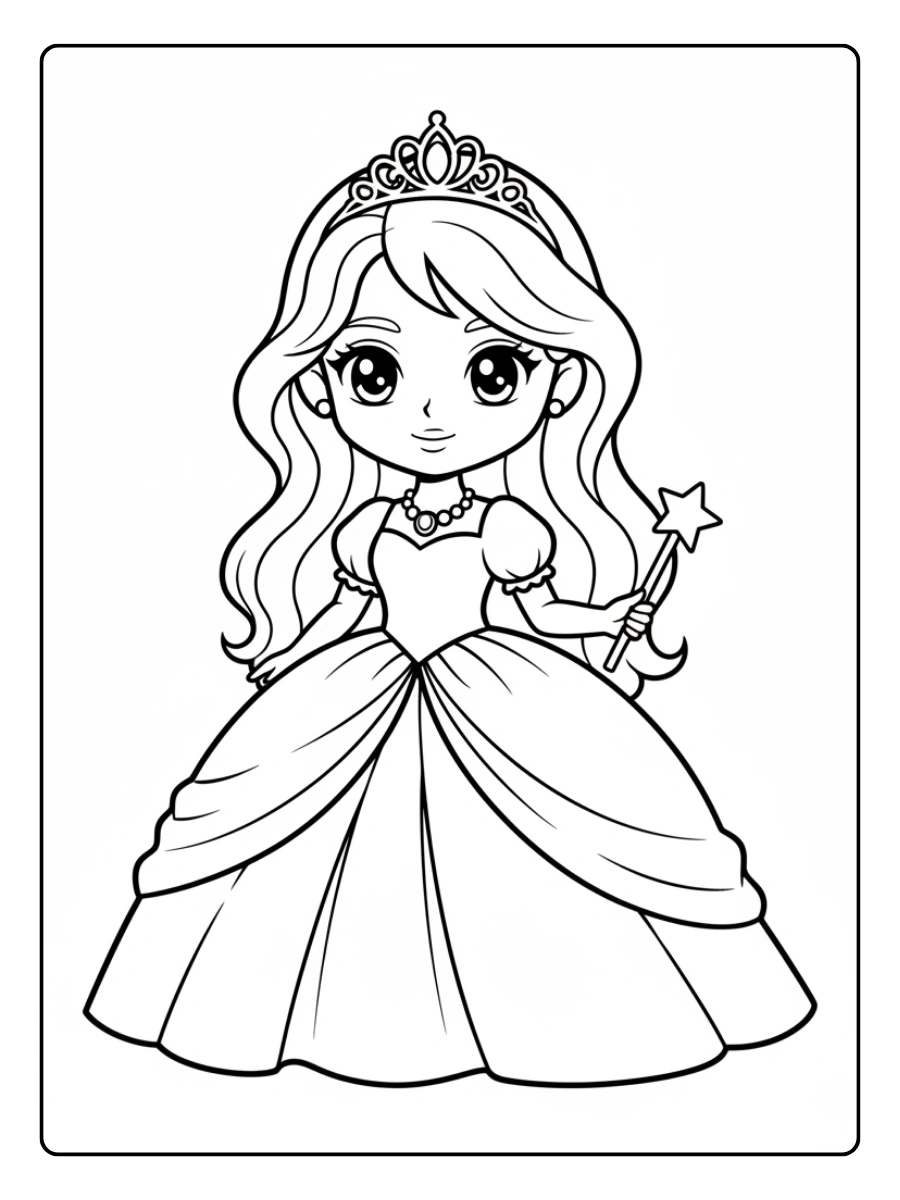 Disegni da colorare carine – principesse