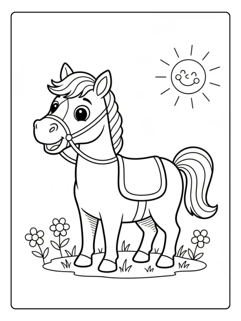 Disegni da colorare cavalli cartoon