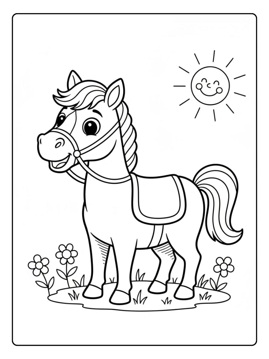 Disegni da colorare cavalli cartoon