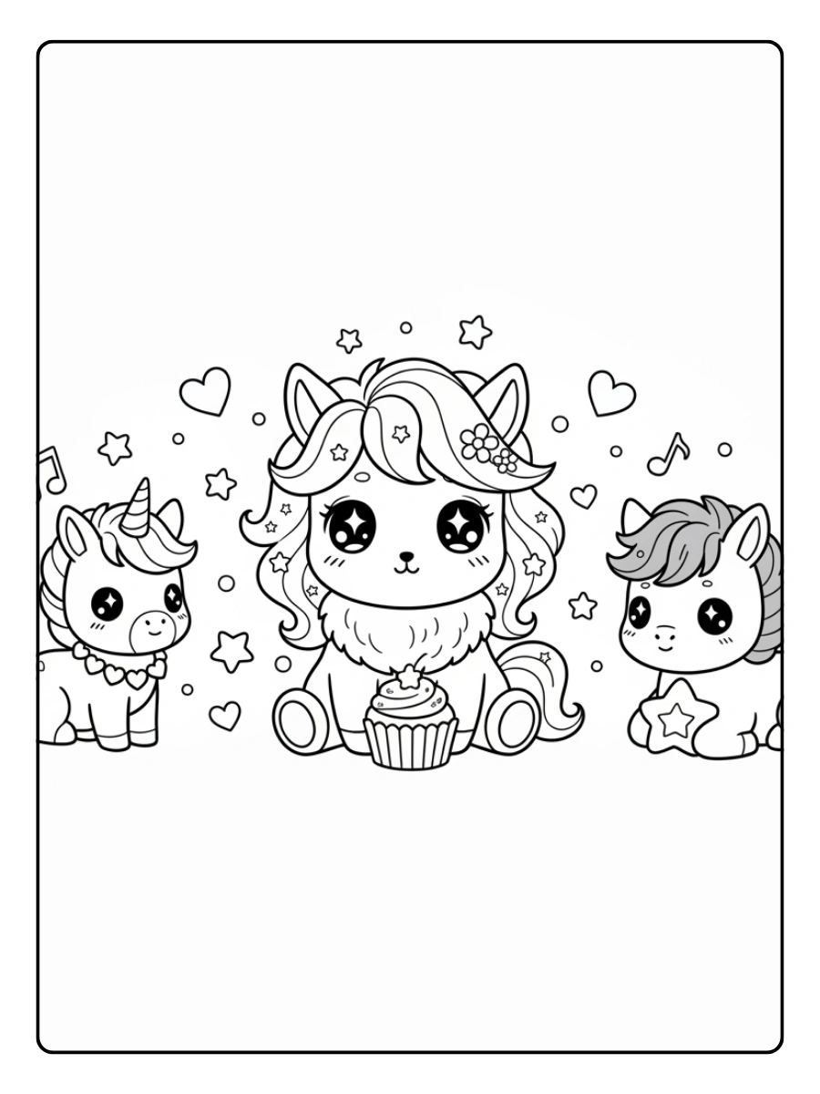 Disegni da colorare cavalli kawaii