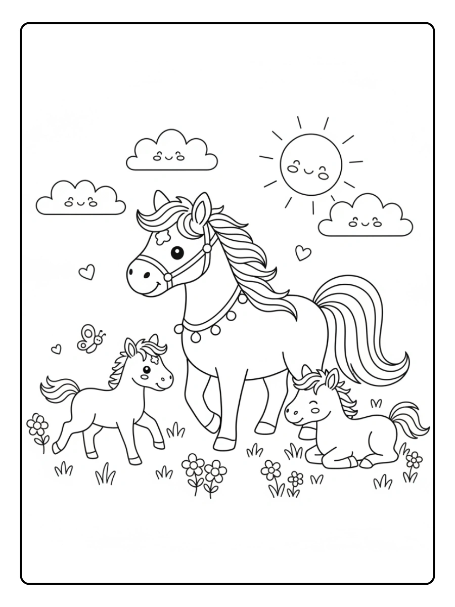 Disegni da colorare cavalli per bambini