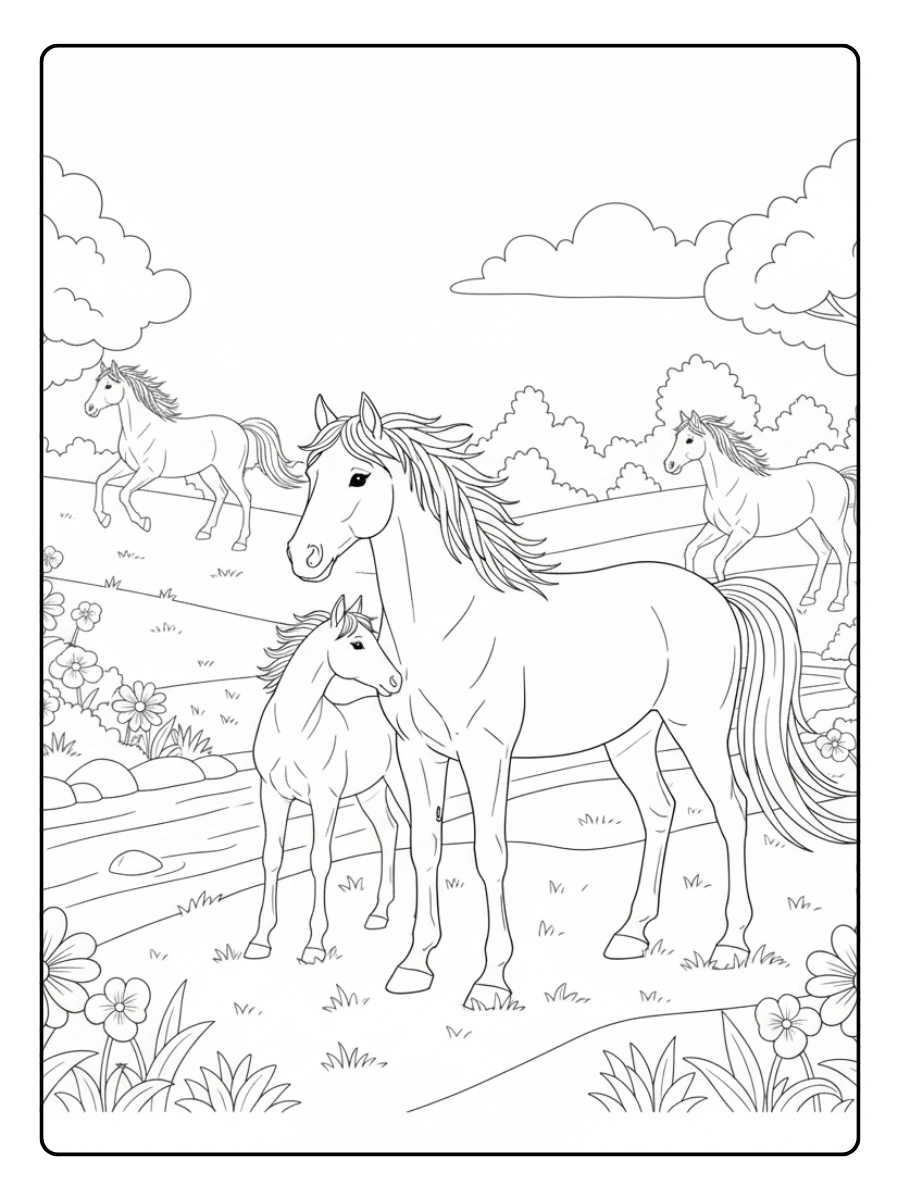 Disegni da colorare cavalli per rilassarsi