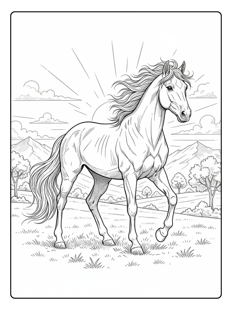 Disegni da colorare cavalli realistici