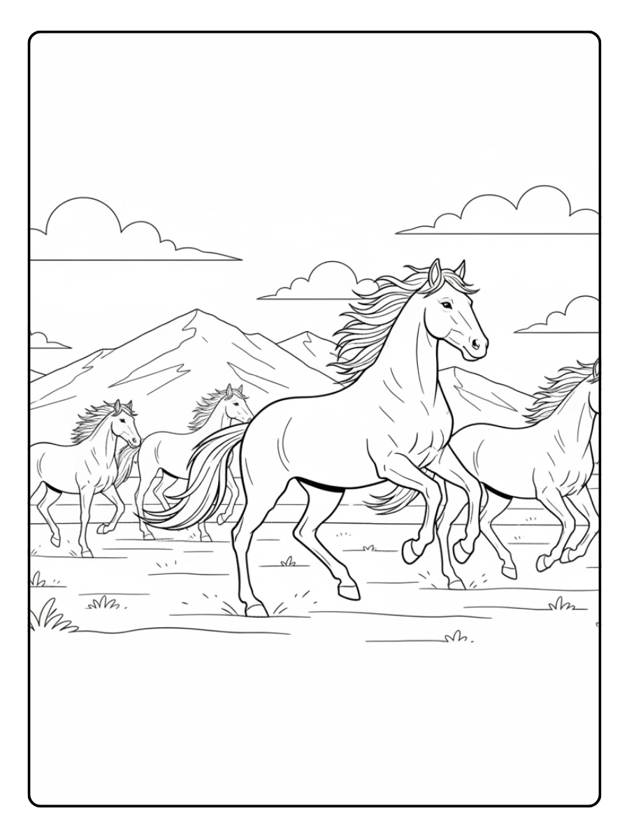 Disegni da colorare cavalli selvaggi